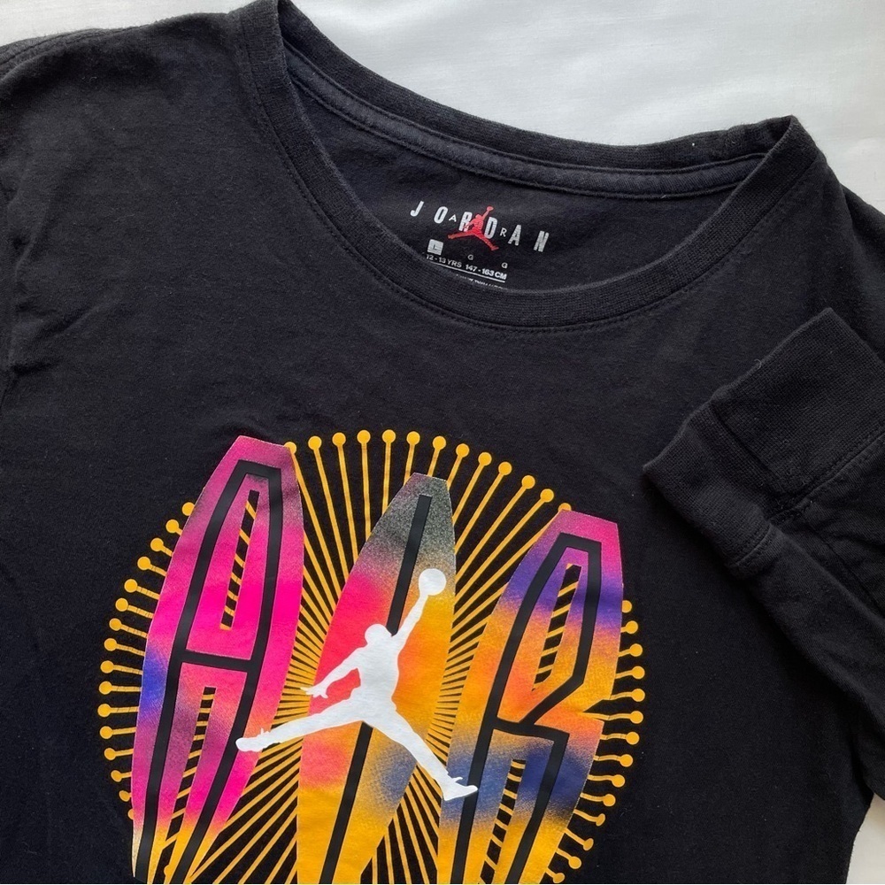Kid’s Air Jordan Jump Man Long Sleeve Black Casual T-Shirt Size Large (12-13yrs)
